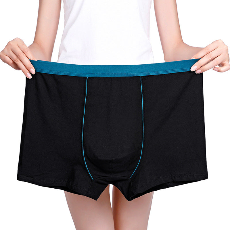 Men's cotton underwear plus size fat guy boxers breathable 3D seamless sexy youth cotton red boxers