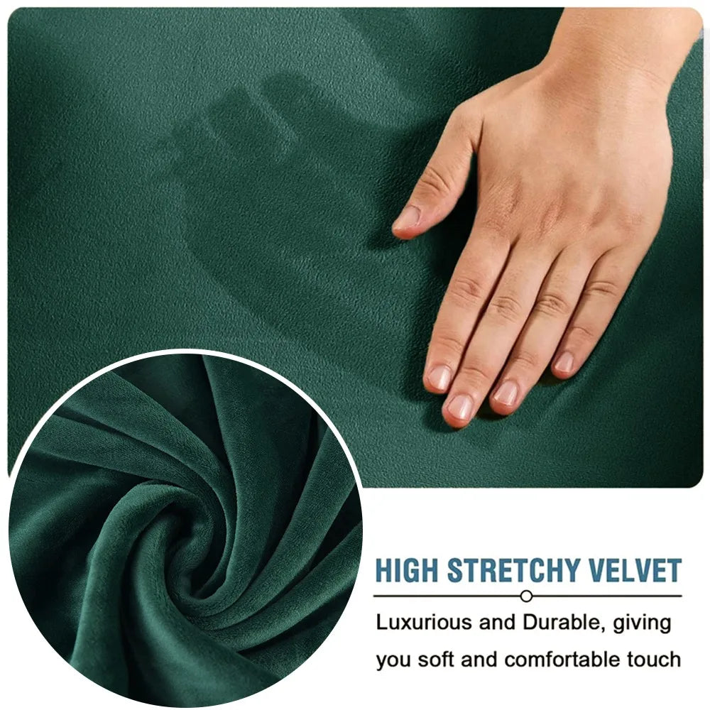 Velvet Soft Patio Sofa Covers Stretchy Sofa Sectional Covers Removable Seat Cushion Case for Outdoor Garden Home Decor