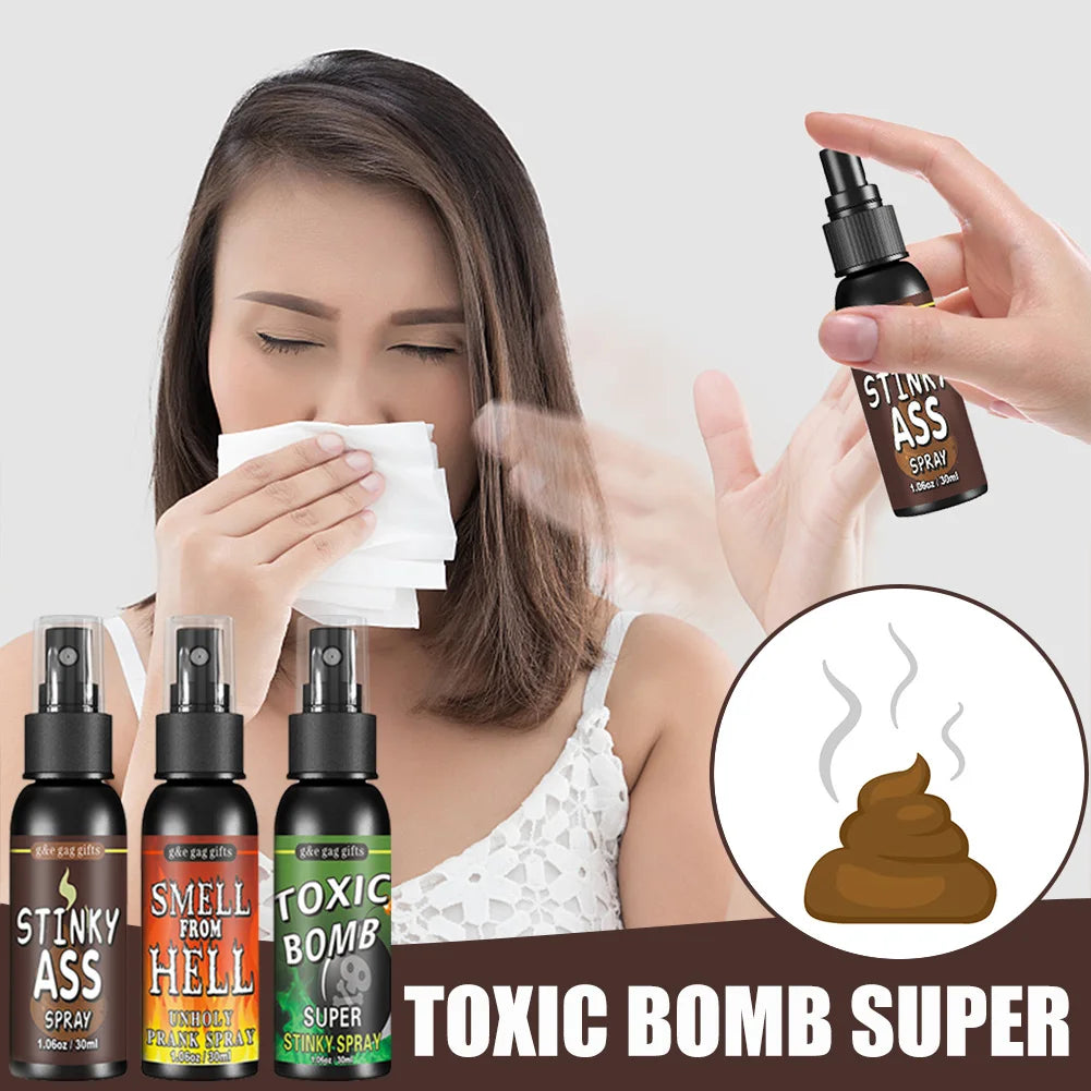1-5pcs 30ml Fart Gag Spray Prank Joke Plastic Smelly Stinky Gags Party Supplies Spray Can Stink Non Toxic for Halloween