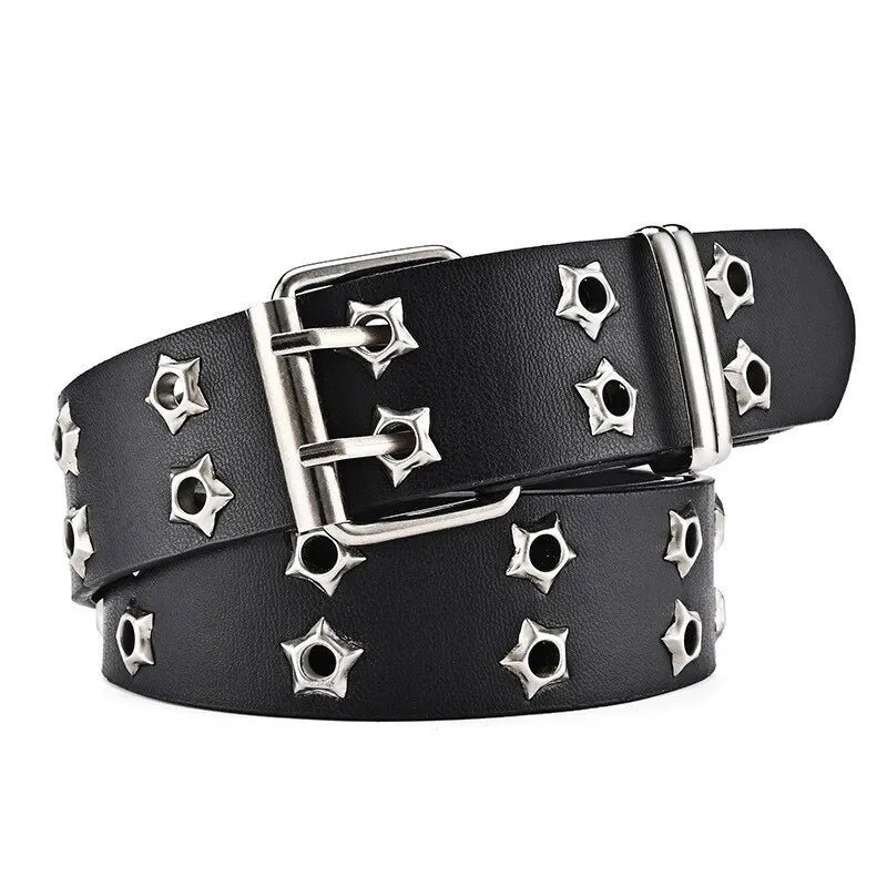 Women Hollow Out Punk Style Fashion Belt With Star Hollow Decor, Casual Fall, Autumn, Halloween