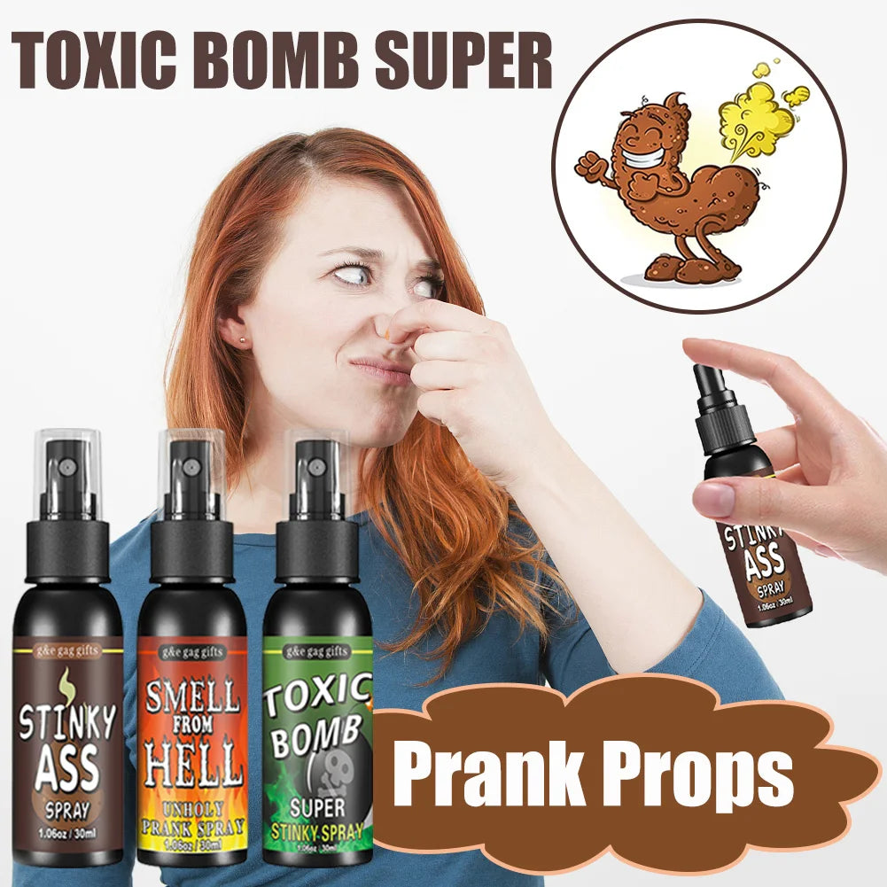 1-5pcs 30ml Fart Gag Spray Prank Joke Plastic Smelly Stinky Gags Party Supplies Spray Can Stink Non Toxic for Halloween