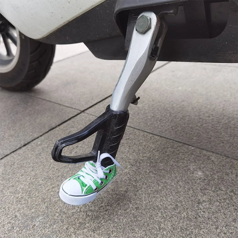 1pair Creative Tripod Cover Motor Bicycle Side Shoe Shape Foot Support Stands Electric Bike Tripod Decor Motorcycle Accessories