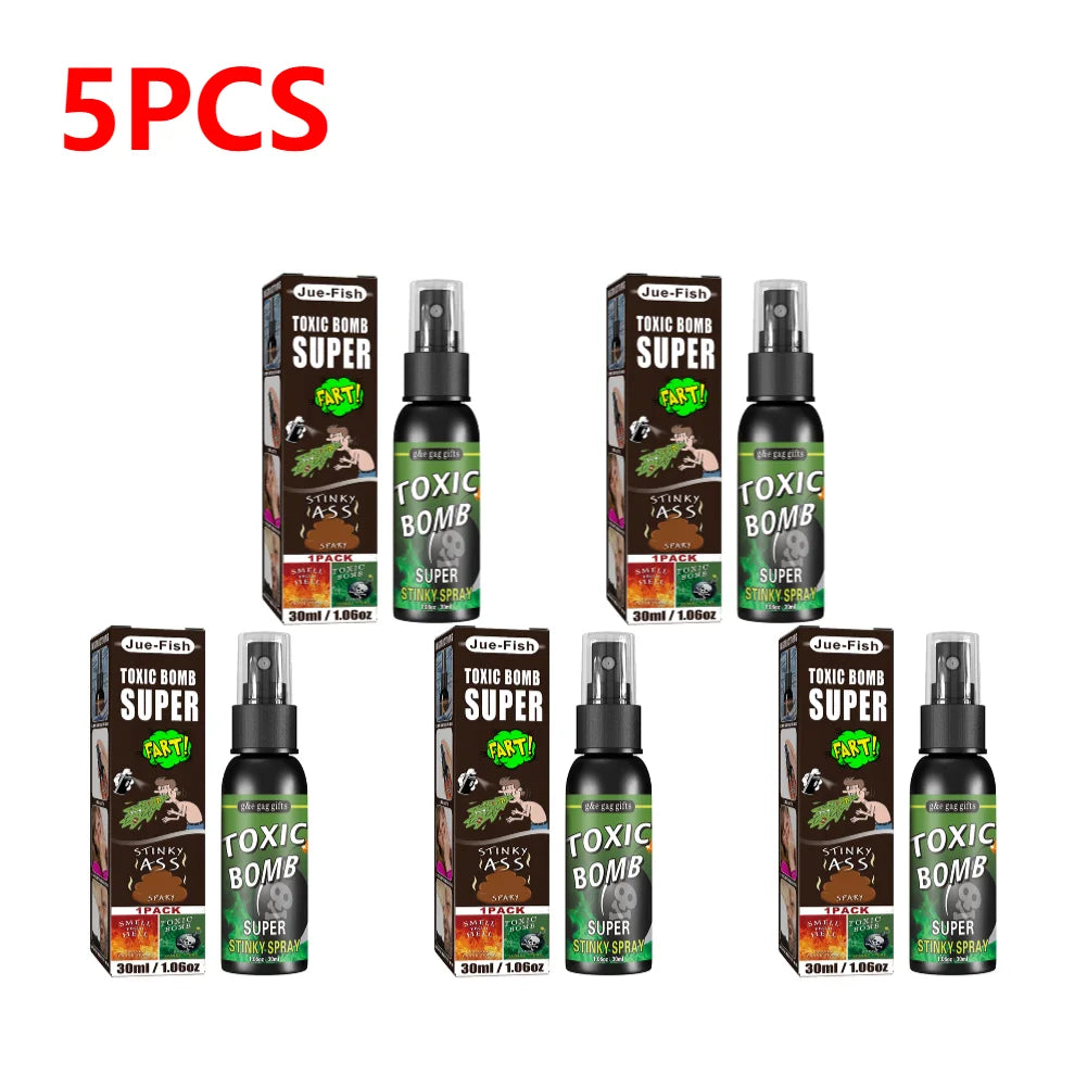 1-5pcs 30ml Fart Gag Spray Prank Joke Plastic Smelly Stinky Gags Party Supplies Spray Can Stink Non Toxic for Halloween