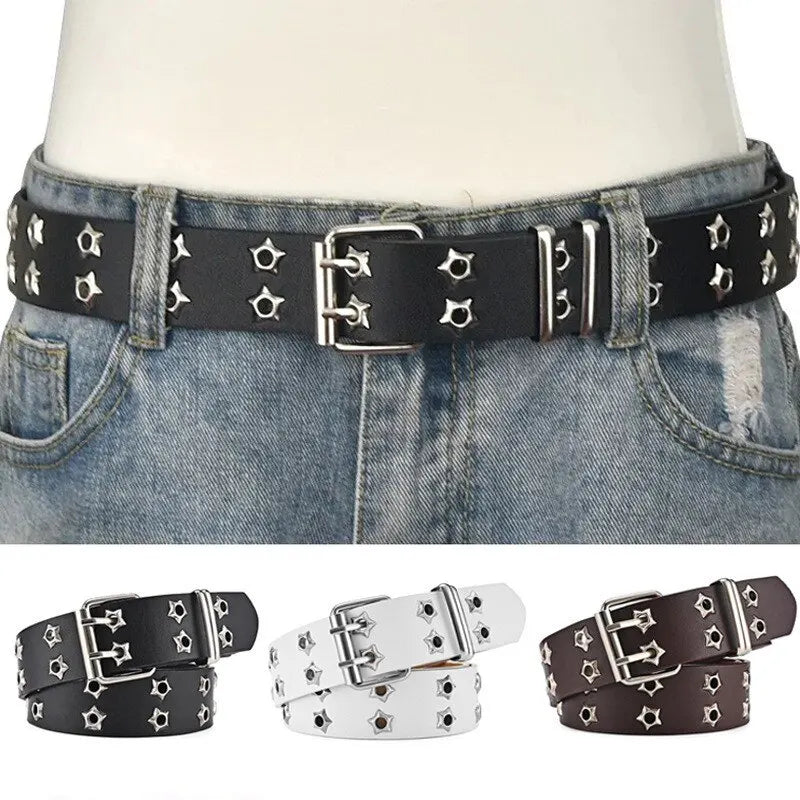 Women Hollow Out Punk Style Fashion Belt With Star Hollow Decor, Casual Fall, Autumn, Halloween