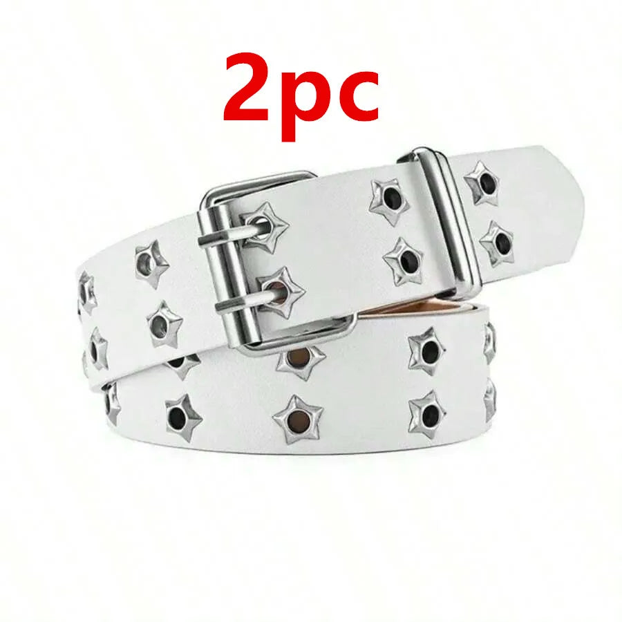 Women Hollow Out Punk Style Fashion Belt With Star Hollow Decor, Casual Fall, Autumn, Halloween