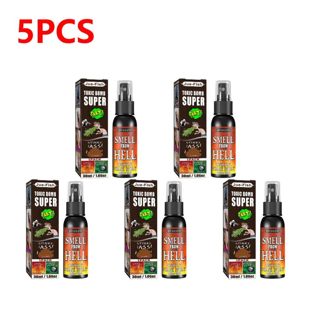 1-5pcs 30ml Fart Gag Spray Prank Joke Plastic Smelly Stinky Gags Party Supplies Spray Can Stink Non Toxic for Halloween