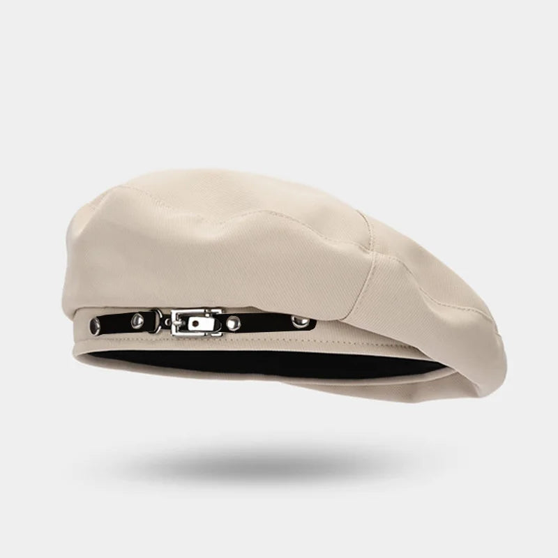Chic Vintage-Inspired Beret Cap For Women - Lightweight Cotton, Adjustable Drawstring Closure, Perfect For Fall & Winter