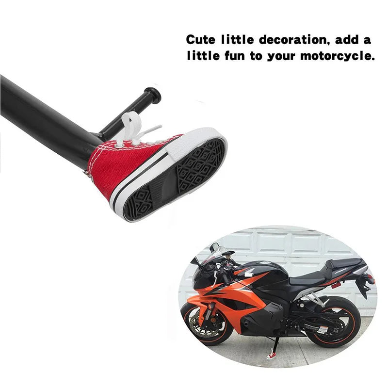 1pair Creative Tripod Cover Motor Bicycle Side Shoe Shape Foot Support Stands Electric Bike Tripod Decor Motorcycle Accessories