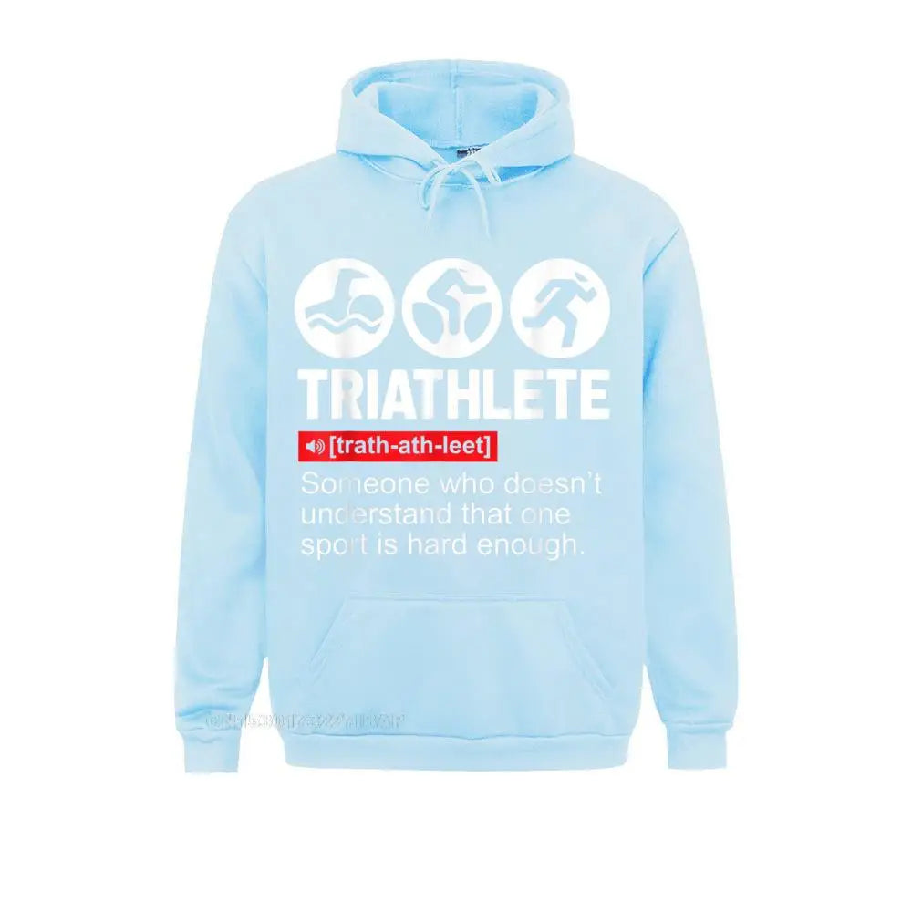 Triathlete Sport Triathlon Hoodie Men's Sweatshirts Birthday Long Sleeve Hoodies 2021 Fashionable Hoods