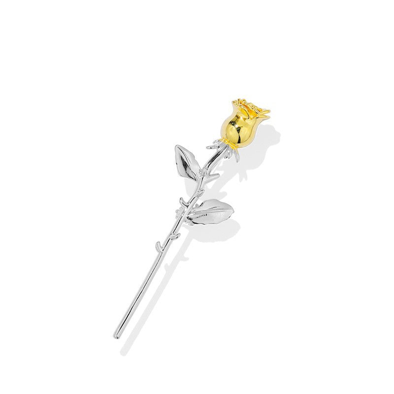 Little Prince's Rose Brooch Ins Trendy Personalized Collar Men's Pin Fixed Clothes Decoration Suit Accessories Corsage