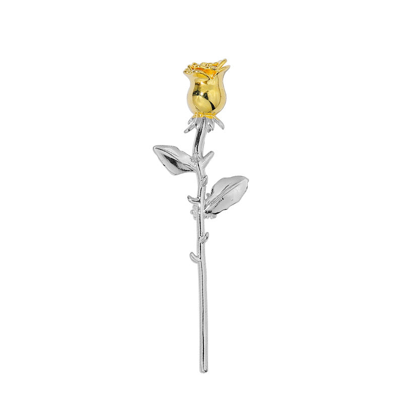 Little Prince's Rose Brooch Ins Trendy Personalized Collar Men's Pin Fixed Clothes Decoration Suit Accessories Corsage