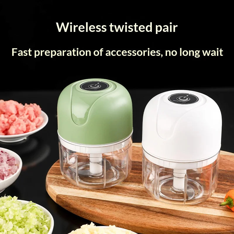HOMEFISH Electric Mini Kitchen Garlic Paste Mixer Baby Food Meat Grinder Home Multi-functional Garlic Crusher