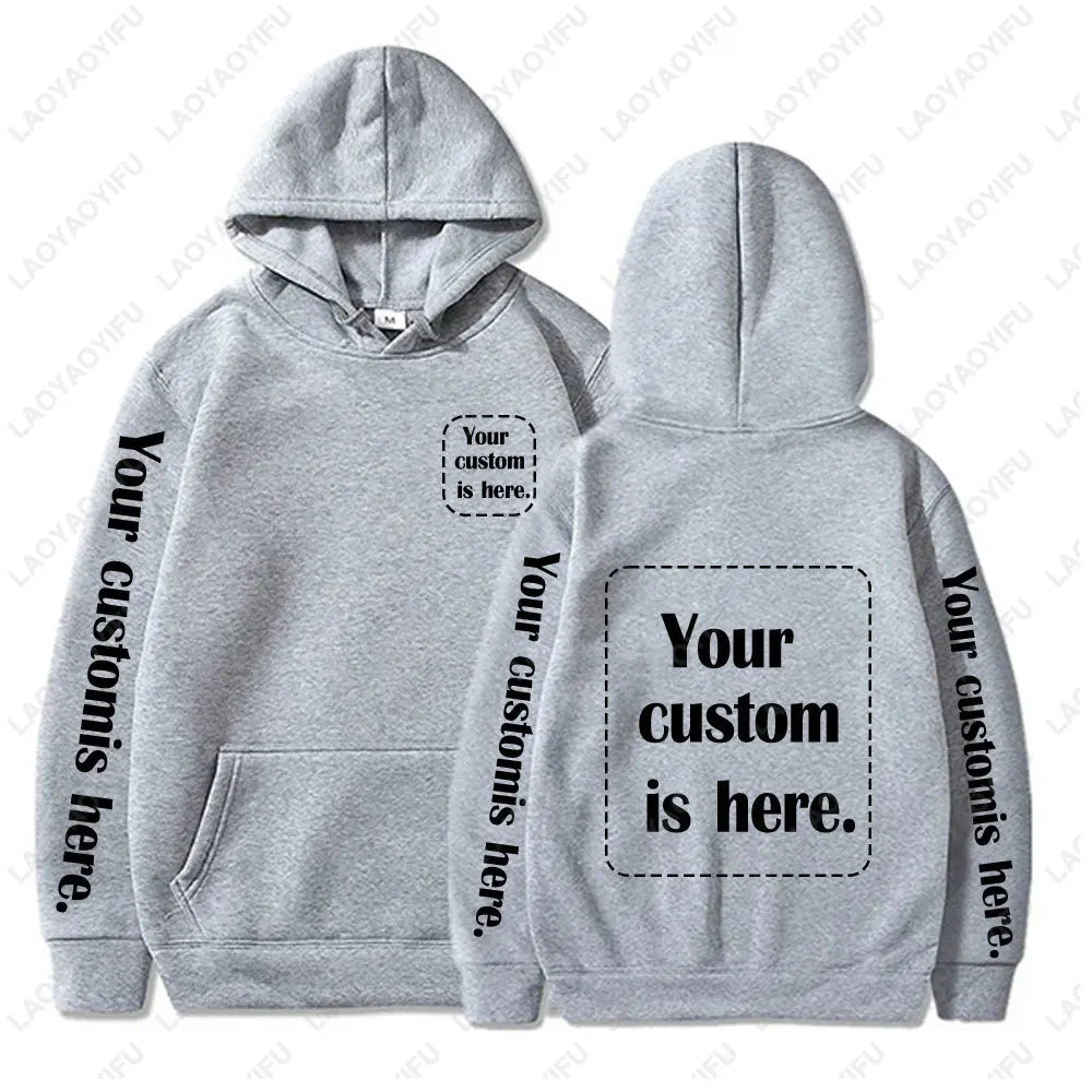 2026 Student Casual Custom Printed Text DIY Hoodie Customized Personalized Hoody Custom Hoodies Text Sweatshirt Clothes