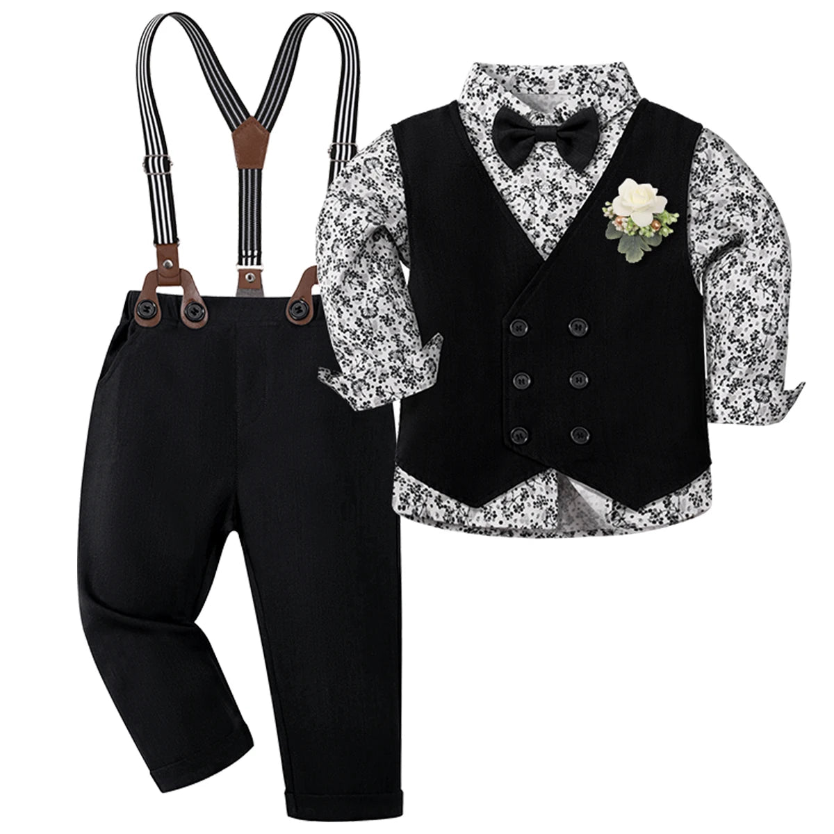 Baby Boy Clothes Toddler Wedding Outfit Set Kid Easter Church Suit Infant Chrimas Halloween Xmas Formal Birthday Party Gift 6PCS
