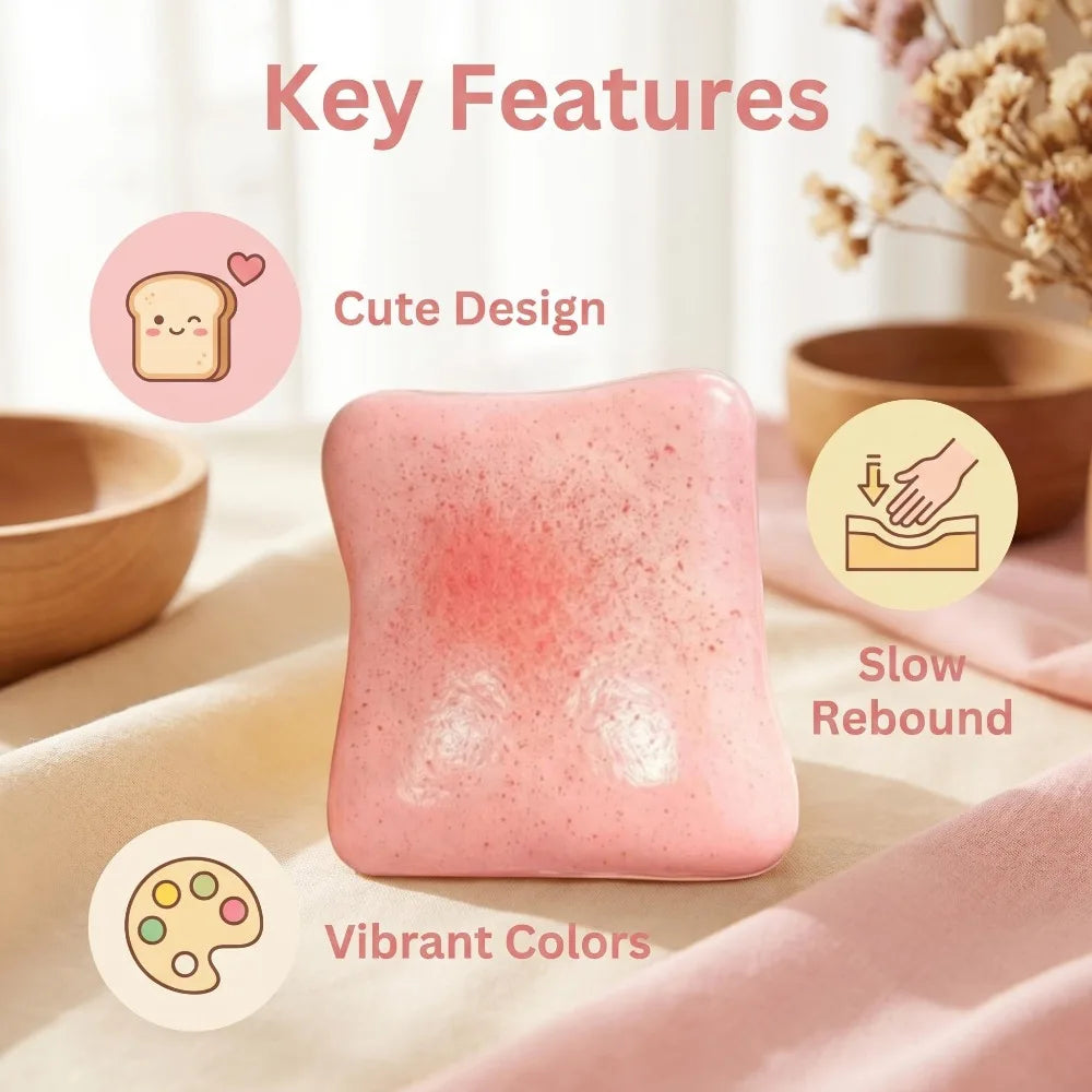 Simulation Butter Toast Bread Squishy Toys for Stress Relief Soft Slow-Rise Anti-Anxiety Sensory Fidget Toys for Adults ADHD