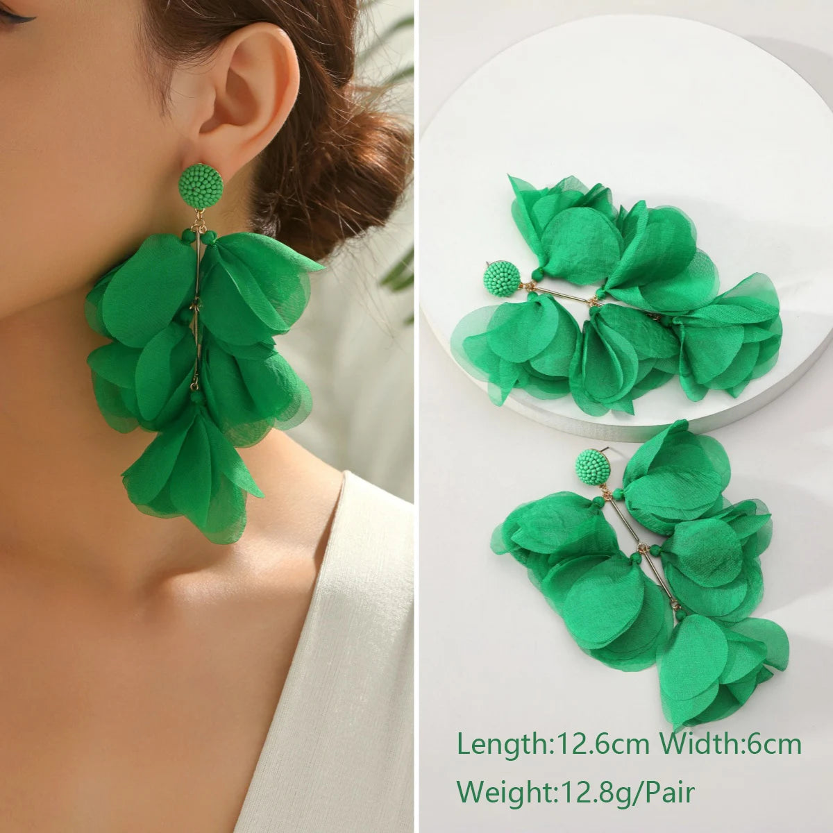 1 Pair Elegant Luxury Rhinestone Floral Earrings Women's Vintage Jewelry Party Prom Banquet Formal Accessories