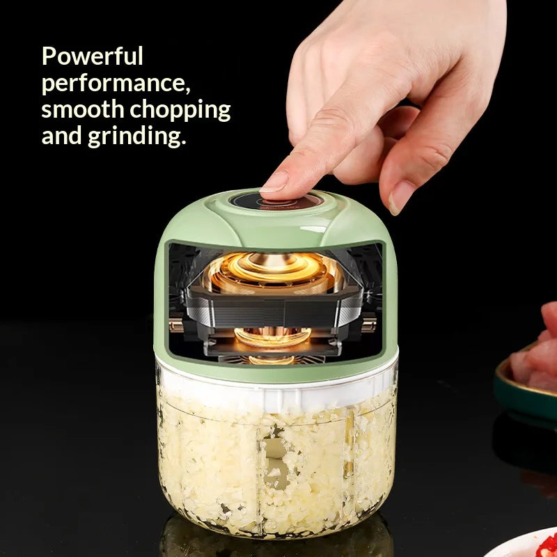 HOMEFISH Electric Mini Kitchen Garlic Paste Mixer Baby Food Meat Grinder Home Multi-functional Garlic Crusher
