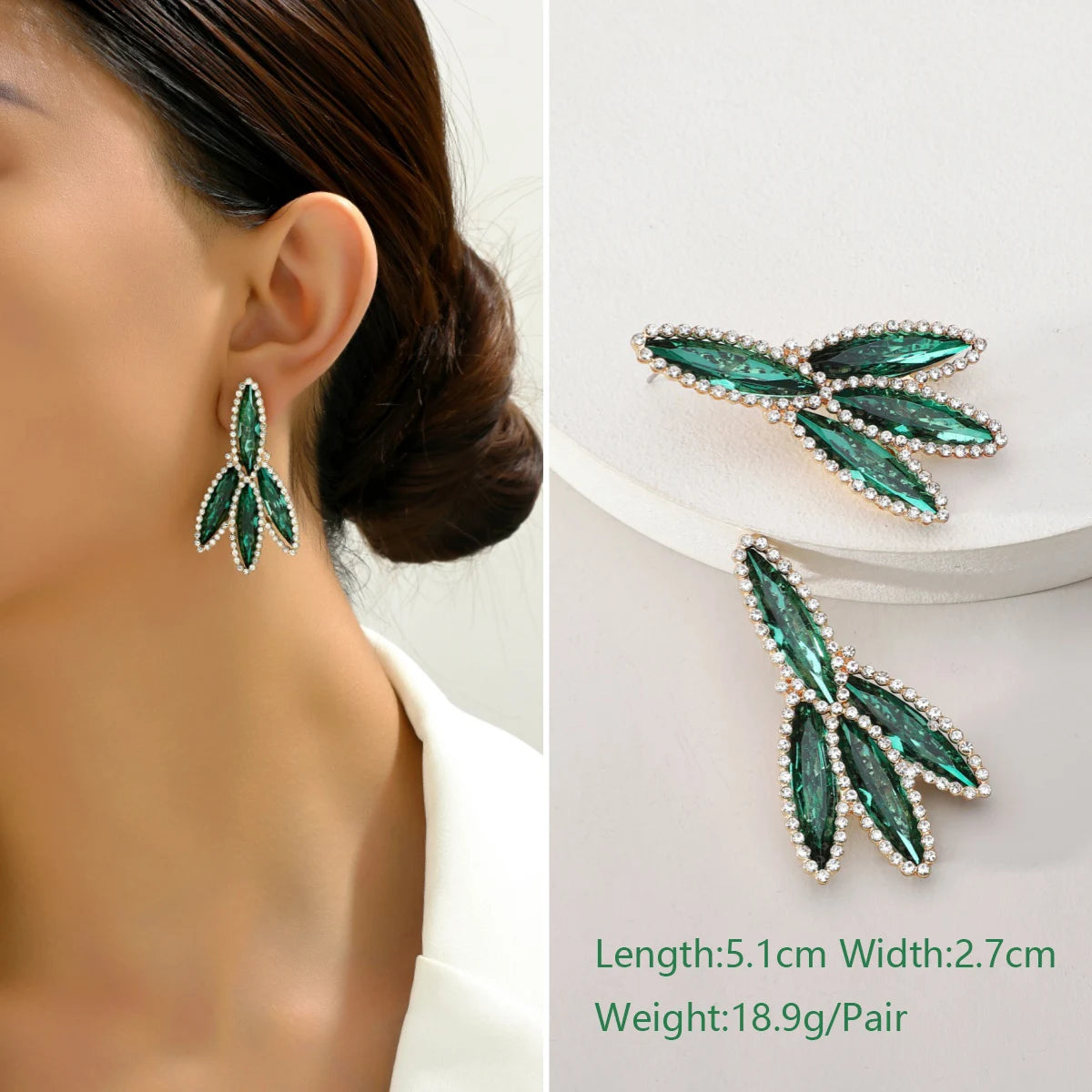 1 Pair Elegant Luxury Rhinestone Floral Earrings Women's Vintage Jewelry Party Prom Banquet Formal Accessories