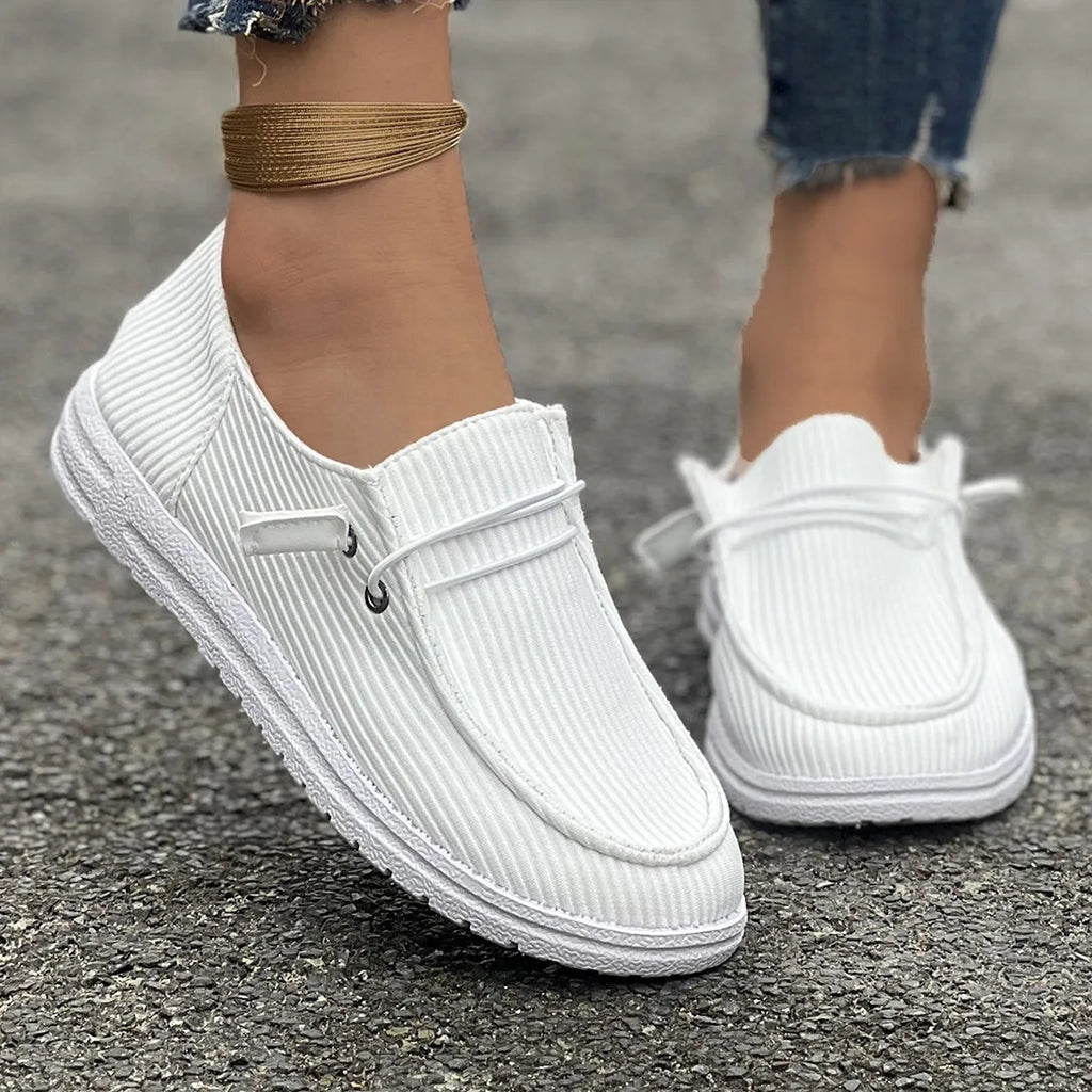 New Women Casual Comfortable Flat Shoes Women Solid Lace-up Loafers Women Fashion Sports Shoes Zapatos De Mujer 2025