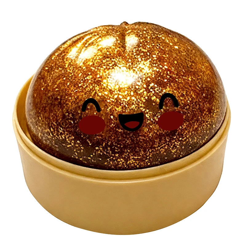 Dumplings Glitter Dumpling Toy Cute Dumplings Squishiest With Steamer Box Stress & Anxiety Toys For Focus ADHD Population
