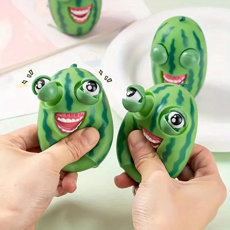 Funny Watermelon Pop Out Eyes Squishy Fidget Toys Anti-Stress Balls Fidget Vent Squeeze Stare Prank Toy Kids Birthday Gifts