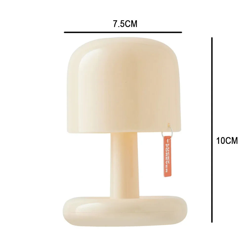 USB Rechargeable Mini Mushroom LED Lamp Sunset Ambient Night Light Portable Table Lamp For Bedroom Bedside Decoration  Clearance
