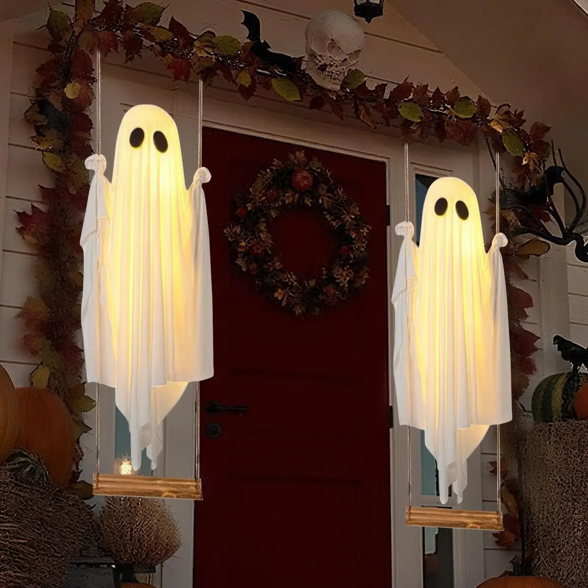 5ft Halloween Ghost Decor Large Spooky Cute Horror Ghost Porch Decor Outdoor For Yard Garden Porch Patio Lawn Pathway Tree Front