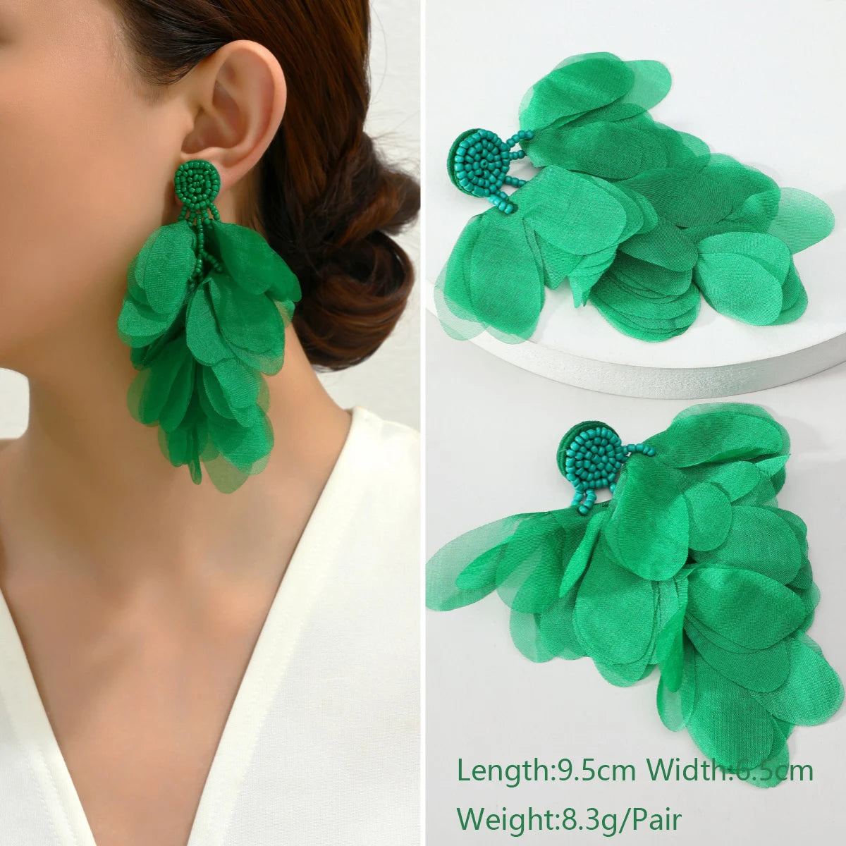 1 Pair Elegant Luxury Rhinestone Floral Earrings Women's Vintage Jewelry Party Prom Banquet Formal Accessories