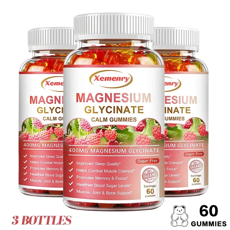 Magnesium Glycinate Gummies Calm Relieves Stress Support Sleep Support Memory Concentration & Muscle Spasms