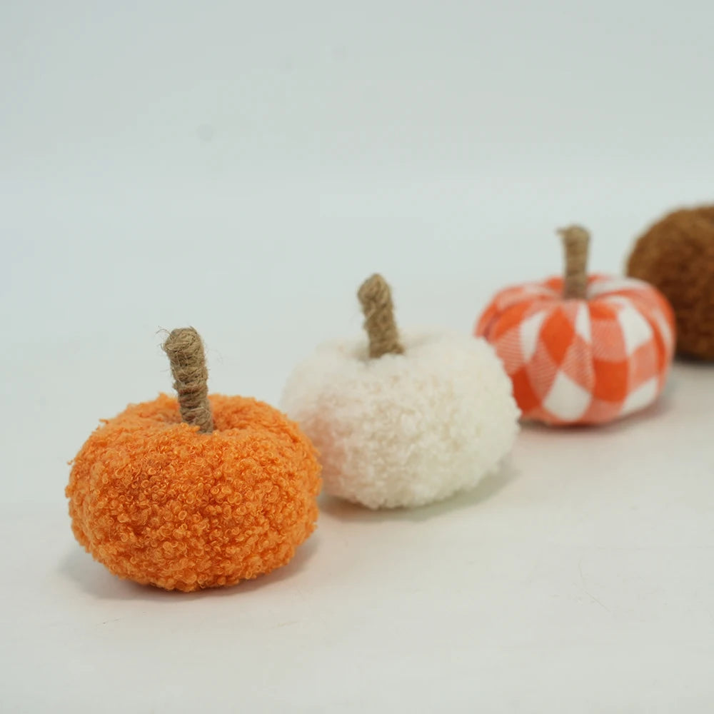 Artificial Pumpkin Ornaments Halloween Rustic Decor Faux Decorations For Fall Home Farmhouse Harvest Thanksgiving Christmas