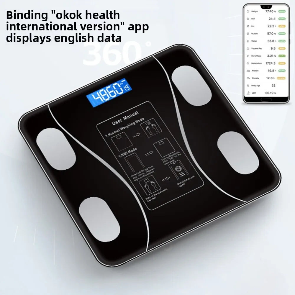 Rechargeable Smart Electronics Body Weighing & Fat Scale A Must-have Body Scale for Bathroom Home Gift for Weight Loss Exercises