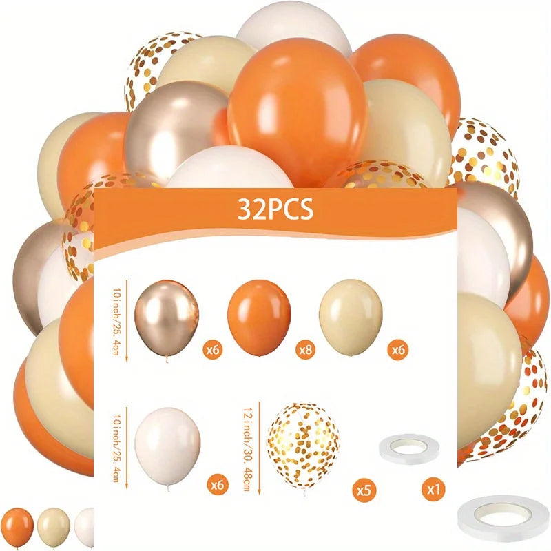 32 Fall Balloon Wreath Set 10 Inch Includes Multiple Colors Latex Balloons for Thanksgiving Fall and Birthday Party Decorations