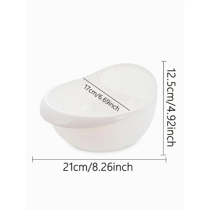 1PC Fruit Bowl Washing Drain Basket Rice Bowl Drain Basket with Handle Washing Basket Home Kitchen Organizer