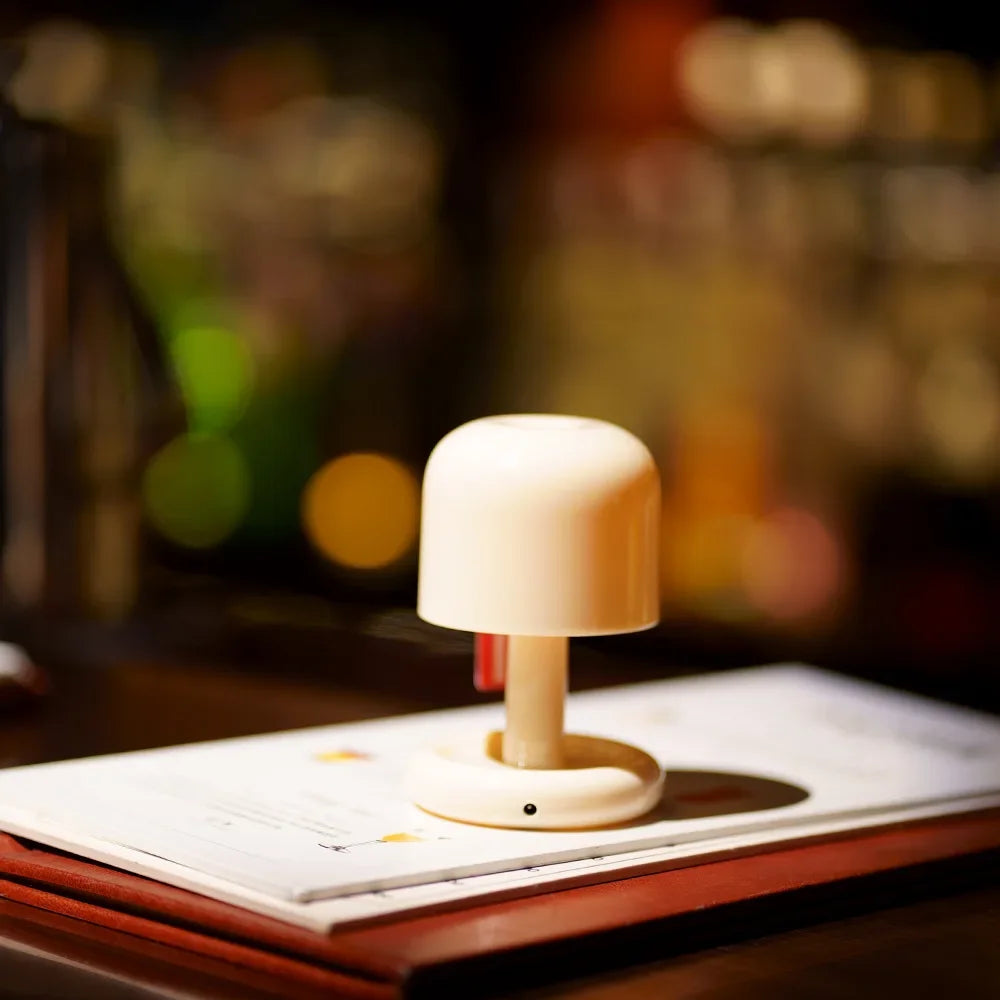 USB Rechargeable Mini Mushroom LED Lamp Sunset Ambient Night Light Portable Table Lamp For Bedroom Bedside Decoration  Clearance