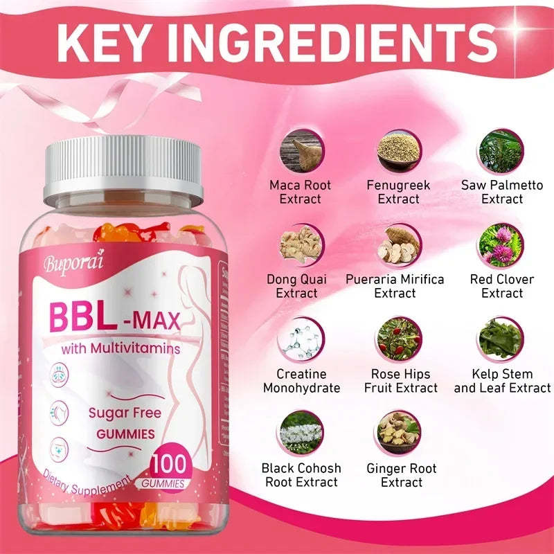 BBL -MAX Gummies - Helps Lift and Maintain Body Shape, Lifts and Tightens, Shapes The Buttocks