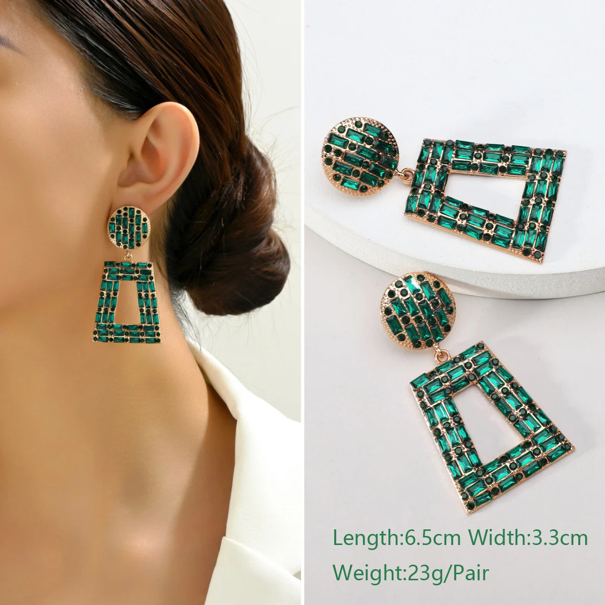 1 Pair Elegant Luxury Rhinestone Floral Earrings Women's Vintage Jewelry Party Prom Banquet Formal Accessories