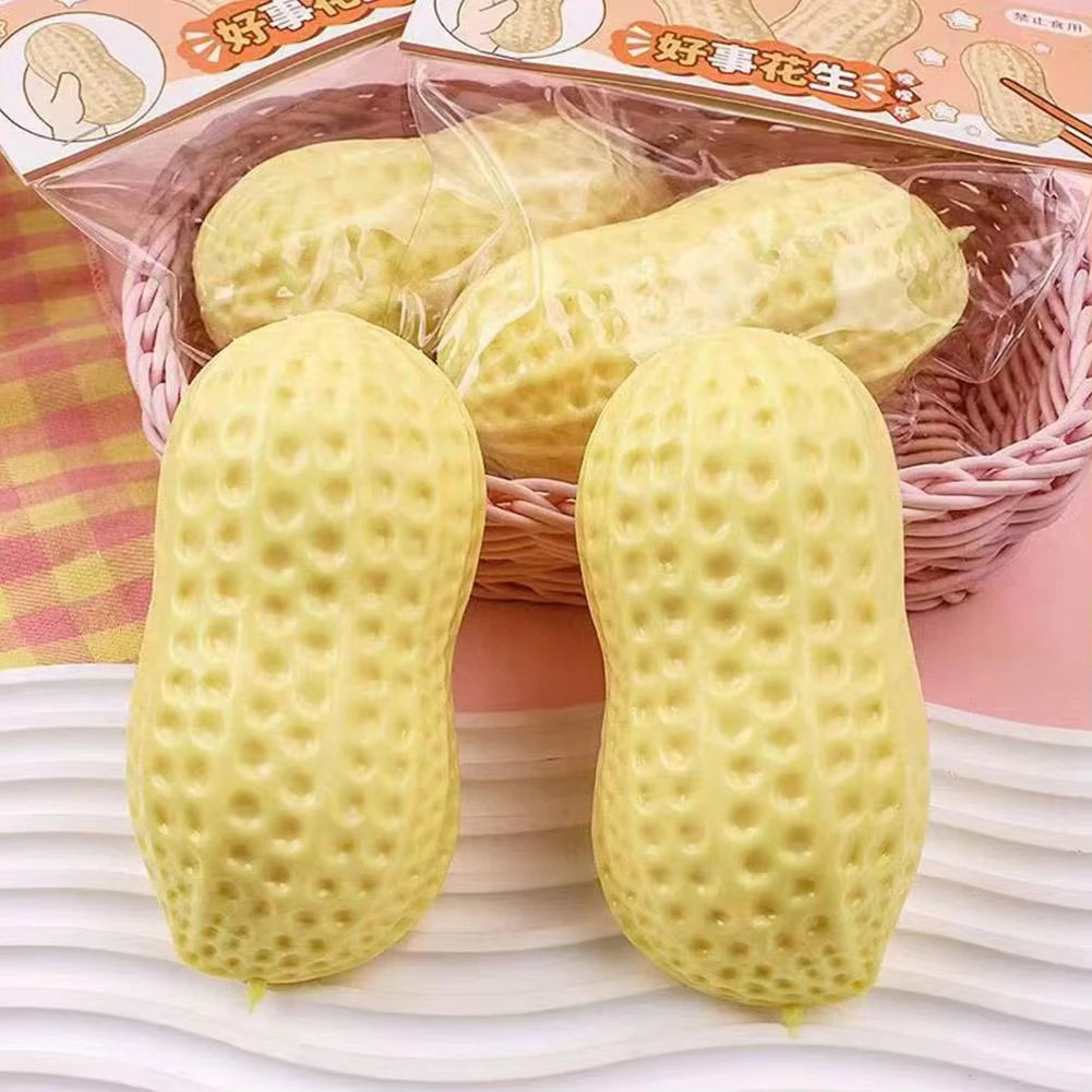 Peanut Simulate Squishy Toys Stress Relief Tool Soft Texture Squishies Fidget Mode Anti-Stress Gift Kids Adults Birthday Favors