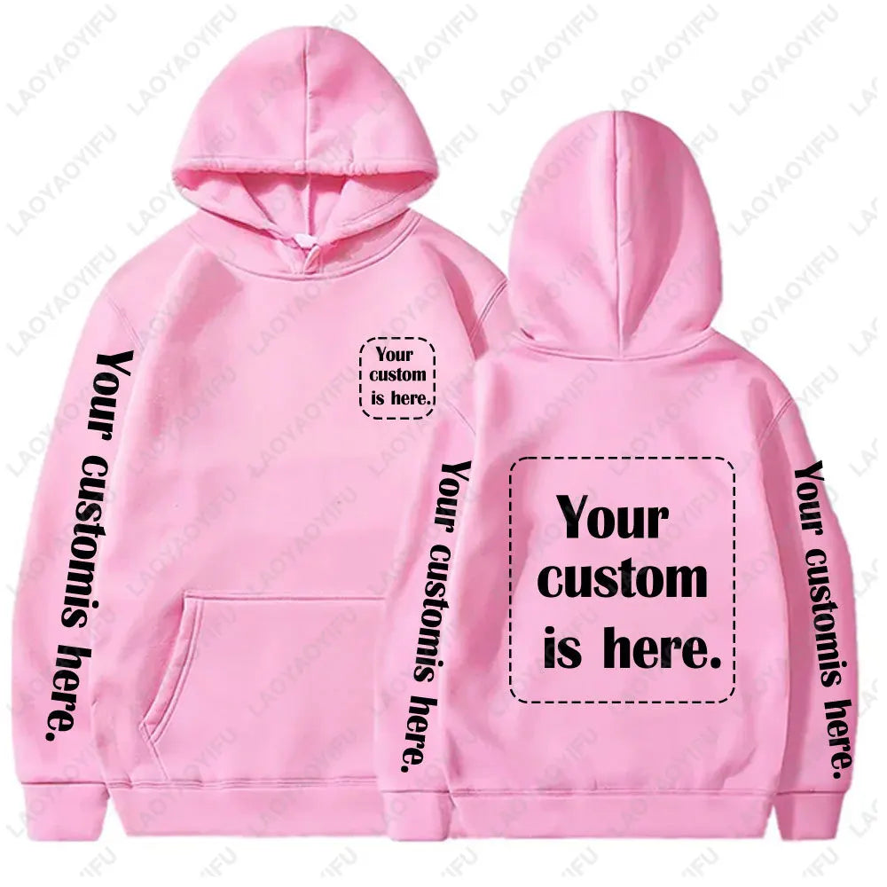 2026 Student Casual Custom Printed Text DIY Hoodie Customized Personalized Hoody Custom Hoodies Text Sweatshirt Clothes