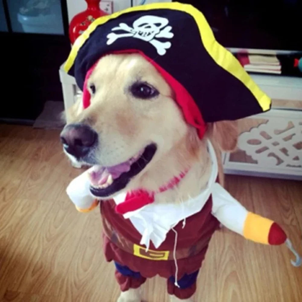 Pet Pirate Transformation Dog Clothes Set Pirate Transformation Teddy Dog Clothes Halloween Costumes