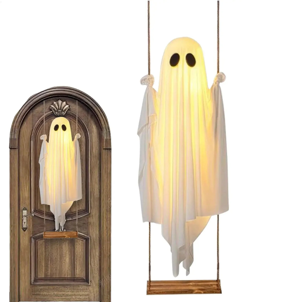 5ft Halloween Ghost Decor Large Spooky Cute Horror Ghost Porch Decor Outdoor For Yard Garden Porch Patio Lawn Pathway Tree Front