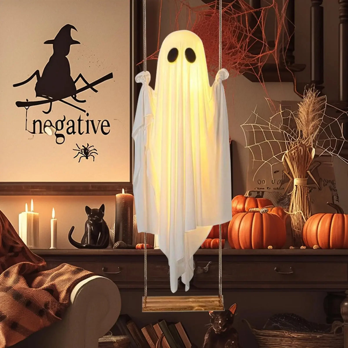 5ft Halloween Ghost Decor Large Spooky Cute Horror Ghost Porch Decor Outdoor For Yard Garden Porch Patio Lawn Pathway Tree Front