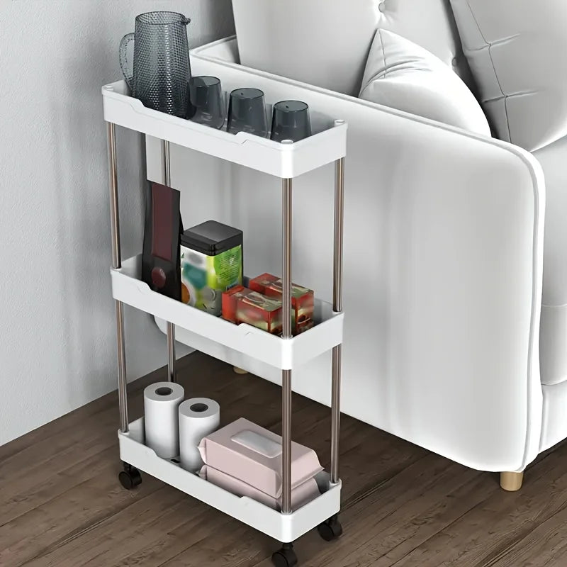 Versatile Multi-Tier Rolling Storage Cart - Perfect for Bathroom, Kitchen & Living Room Gaps