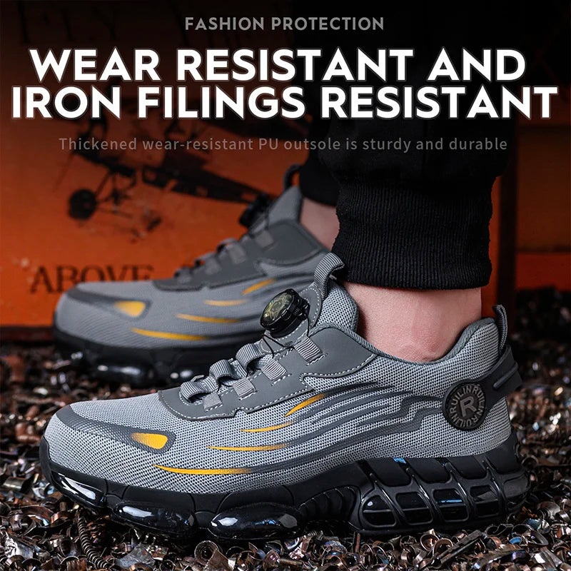 Indestructible Steel Toe Protective Safety Shoes Slip Resistant Abrasion Resistant Work Shoes Men Tough Comfortable Sneakers New