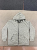 Autumn Winter Leopard Grey Double Sided Zipper Hoodie Men's Casual High Street Warmth Hoodie Men's Autumn Clothing
