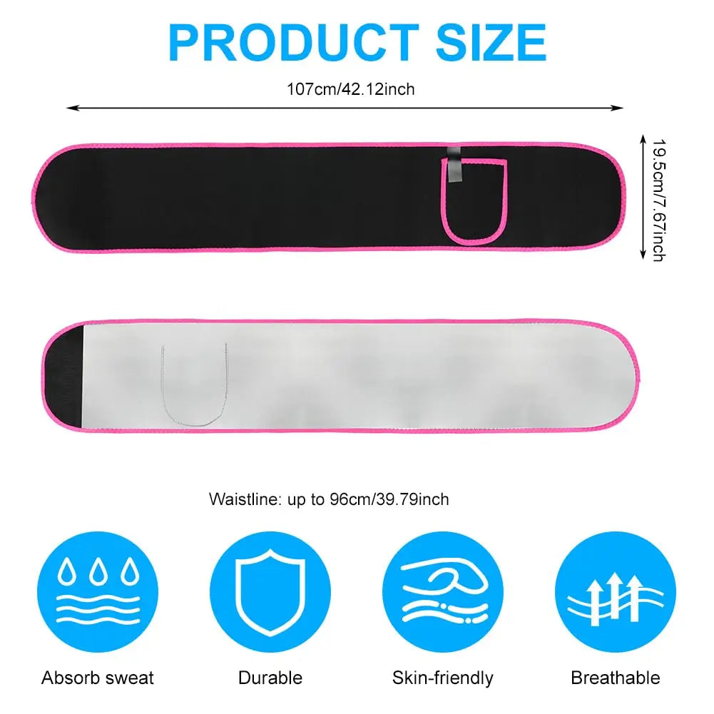 Weight loss waist trainer for men and women, adjustable waist trim sweat belt, sauna effect fat burning exercise belt, back wais