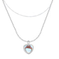 925 Sterling Silver Heart-Shaped Crystals Pendant Necklaces For Women Elegant Luxury Quality Jewelry Exquisite Accessories