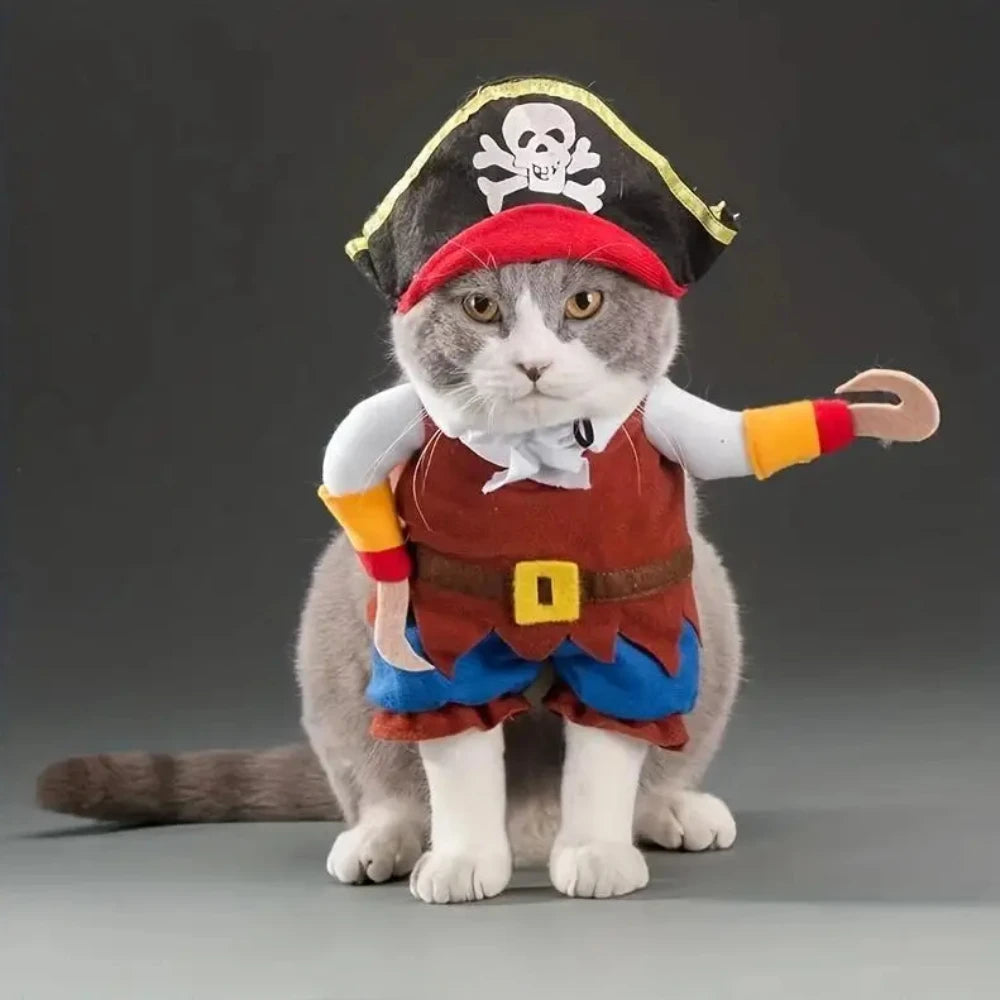 Pet Pirate Transformation Dog Clothes Set Pirate Transformation Teddy Dog Clothes Halloween Costumes