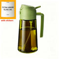 2 In 1 Pour Spray Sprayer Kitchen Glass Oil Kettle 470ml Olive Oil Dispenser Healthy Oil Control Kitchen Gadgets for BBQ