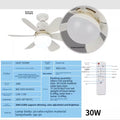 2026 New E27 Ceiling Fan Light, 30W/40W Dimmable LED Fan Lamp with Remote Timer for Bedroom Kitchen Balcony