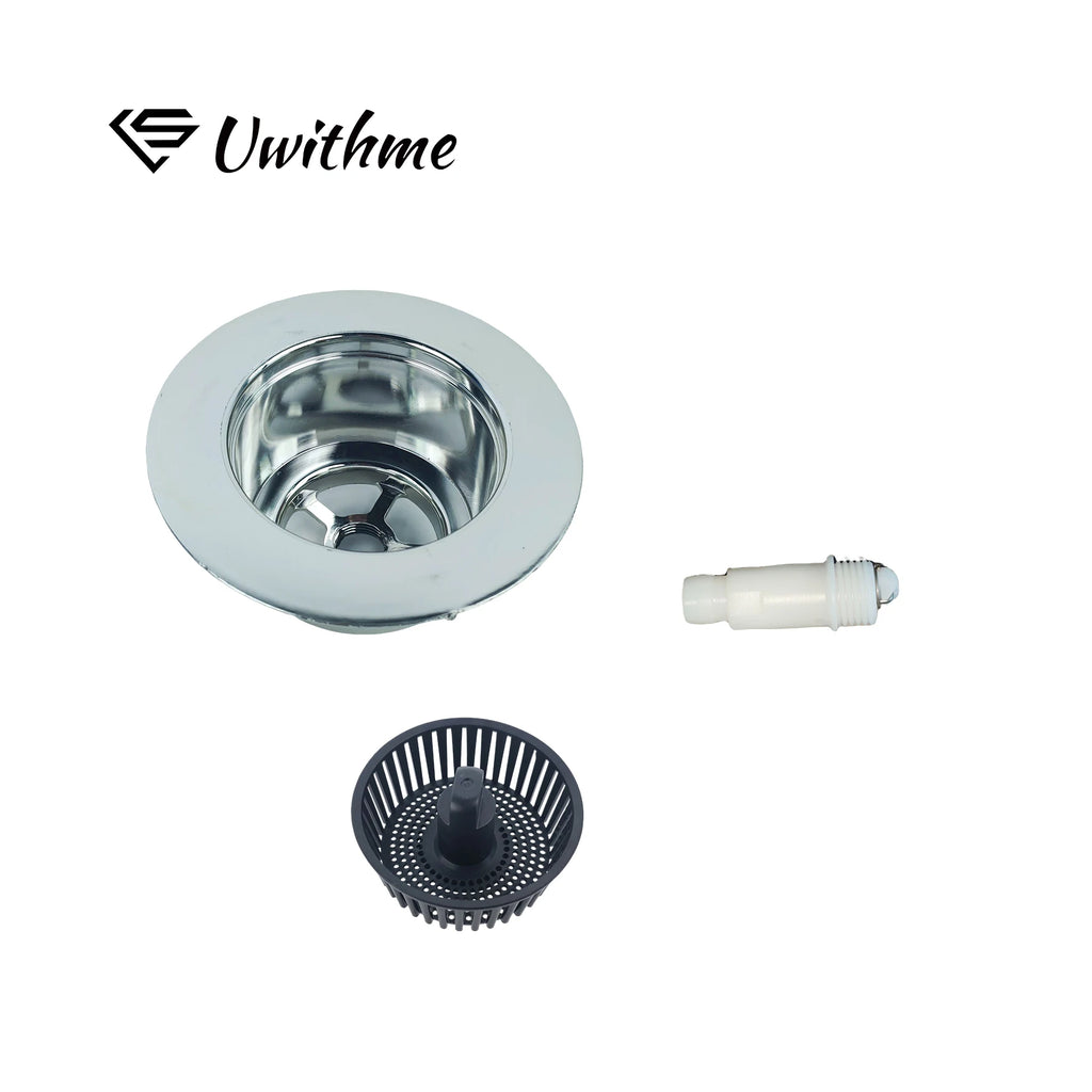 3-In-1 Universal Pop Up Sink Strainer, Premium Odor-Proof Bounce Core, Anti-Clog Food Catcher, Durable Kitchen Drain Stopper